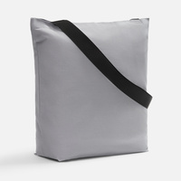 Шопер B5, серый с широкими черными ручками