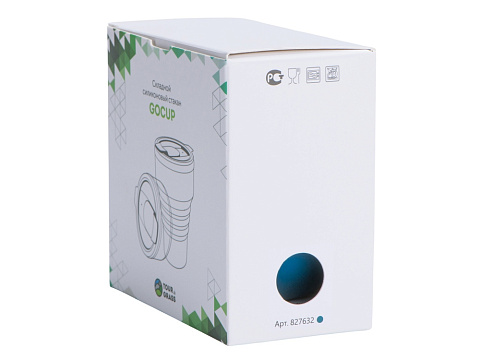 Силиконовый складной стакан GoCup, индиго - рис 8.