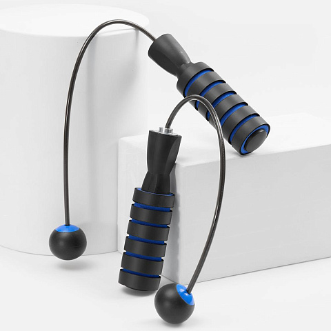 Беспроводная скакалка Silentino, черная с синим - рис 4.