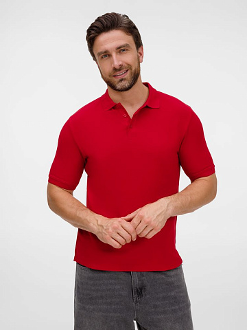 Рубашка поло унисекс Upswing, красная - рис 5.