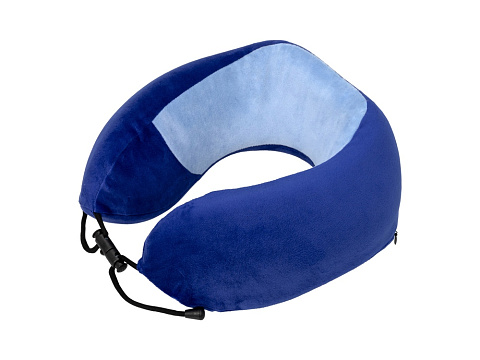 Подушка TORBER, дорожная, с эффектом памяти, синяя, полиэстер+спандекс - рис 2.