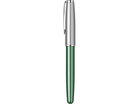 Ручка-роллер Parker Sonnet Essentials Green SB Steel CT, цвет чернил black, перо: F, в подарочной упаковке. - рис 6.