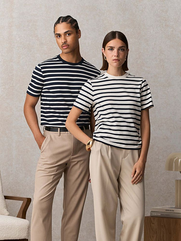 Футболка женская Legend Women, молочно-белая с темно-синим - рис 7.