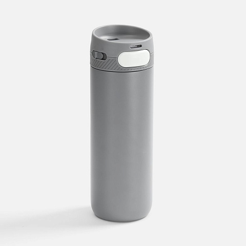 Термостакан X1 с цветной кнопкой, серый с белым - рис 2.