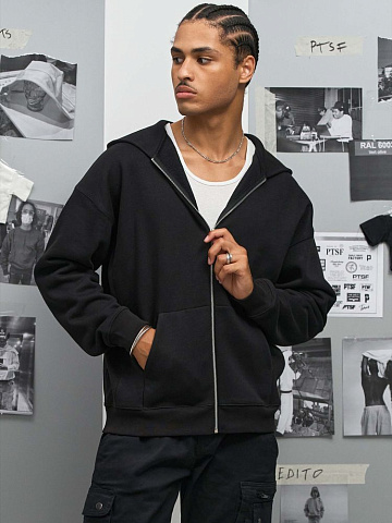 Толстовка унисекс на молнии Jelo, черная - рис 9.