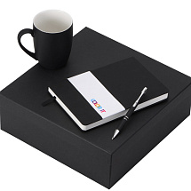 Подарочный набор с блокнотом С3, металлической ручкой и кружкой, черный