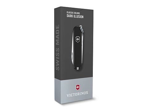 Нож-брелок VICTORINOX Classic SD Colors Dark Illusion, 58 мм, 7 функций, чёрный - рис 4.