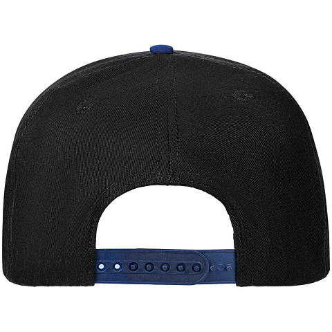 Бейсболка Foreside с прямым козырьком, черная с синим - рис 5.