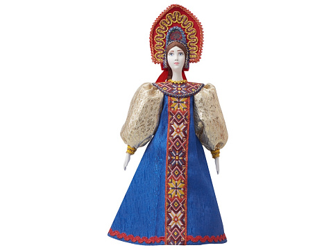 Подарочный набор: кукла фарфоровая, мед, синий - рис 15.