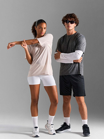 Футболка спортивная унисекс Storm, бежевая (льняная) - рис 10.