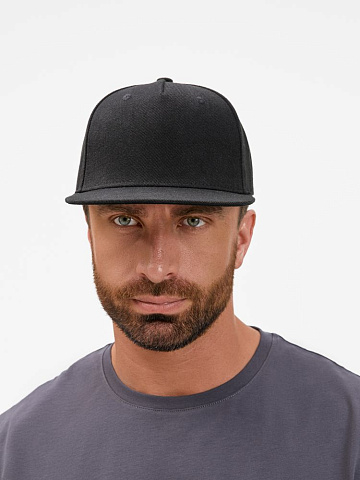 Бейсболка Epicore с прямым козырьком, черная - рис 7.