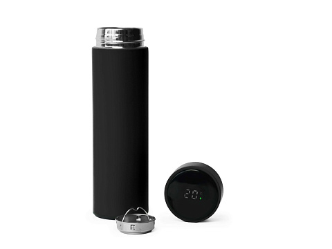 Термос FAMILY MARK LED, soft touch (Чёрный) - рис 3.