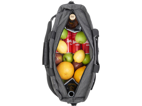 Сумка-холодильник Fabrizio со штопором, серый/черный - рис 16.