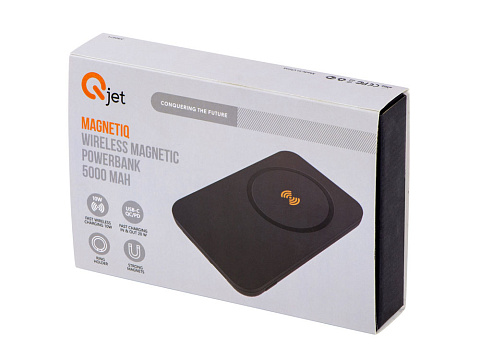 Магнитный беспроводной внешний аккумулятор MagnetIQ, 5000 mah, 10 W, черный (Р) - рис 18.