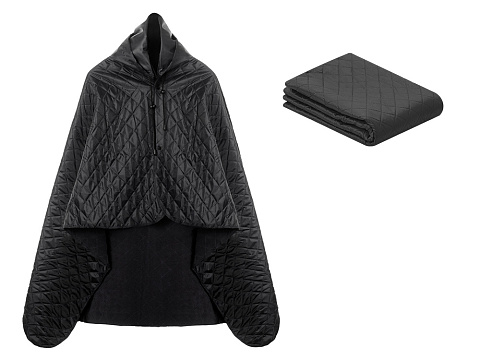 Пончо Cappy с капюшоном на липучке в мешке, черный - рис 6.