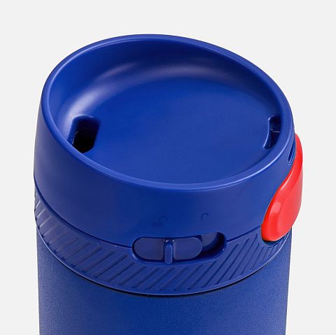 Термостакан X1 с цветной кнопкой, синий с красным - рис 4.