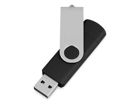 USB/micro USB-флешка 2.0 на 16 Гб Квебек OTG, черный - рис 2.