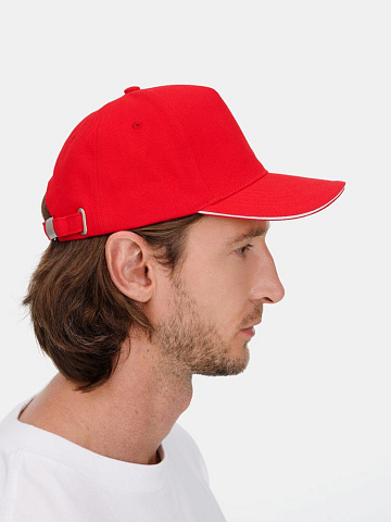 Бейсболка Classic 2.0, красная с белым кантом - рис 12.