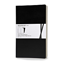 Записная книжка Moleskine Volant (нелинованная, 2 шт.), Large (13х21см), черный