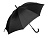 Зонт-трость Reviver с куполом из переработанного пластика, черный - миниатюра