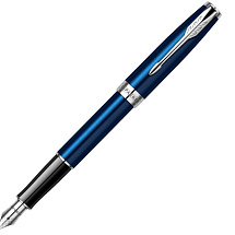 Перьевая ручка Parker Sonnet Blue Subtle CT, перо: F, цвет чернил: black, в подарочной упаковке