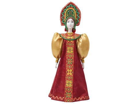 Подарочный набор: кукла фарфоровая, крем-мед, красный - рис 5.