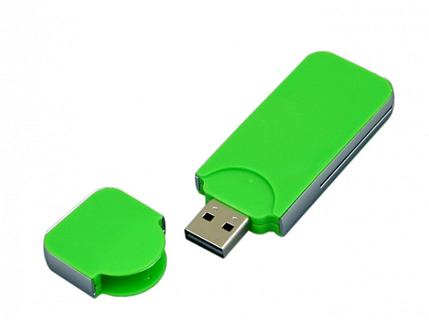 USB-флешка на 64 ГБ в стиле I-phone, прямоугольнй формы, зеленый - рис 2.