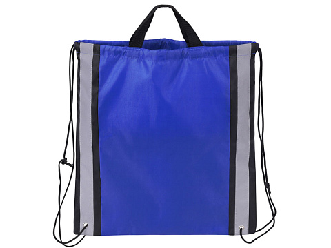 Рюкзак-мешок Savy со светоотражающими полосами по бокам, синий - рис 4.