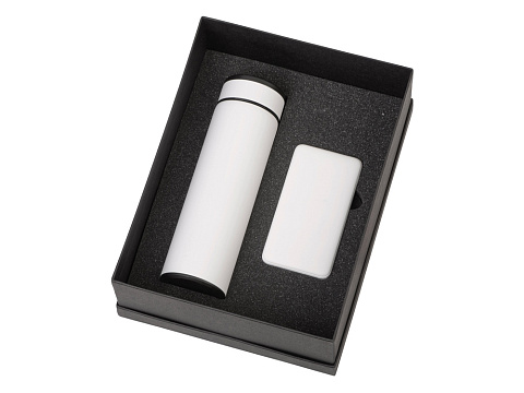 Подарочный набор с термосом и повербанком С2, белый - рис 2.