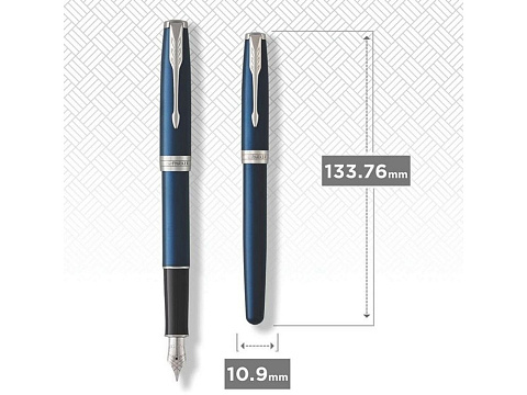 Перьевая ручка Parker Sonnet Blue Subtle CT, перо: F, цвет чернил: black, в подарочной упаковке - рис 6.