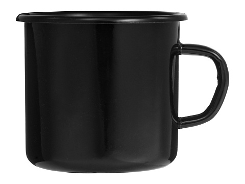 Кружка эмалированная с ободком, черная - рис 2.