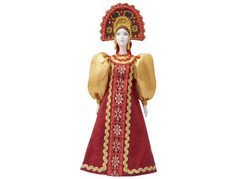 Подарочный набор: кукла фарфоровая, крем-мед, красный - рис 15.