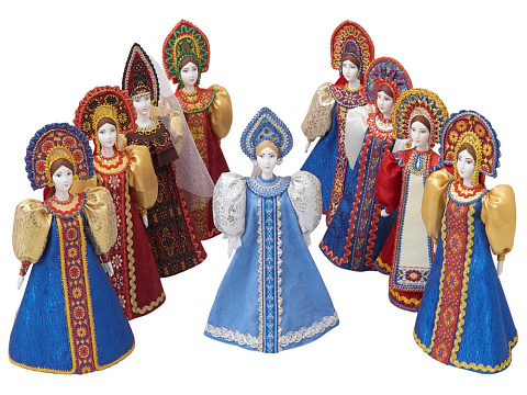 Подарочный набор: кукла фарфоровая, крем-мед, синий - рис 7.