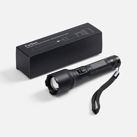 Фонарь аккумуляторный с фокусировкой луча FarSee, черный - рис 7.