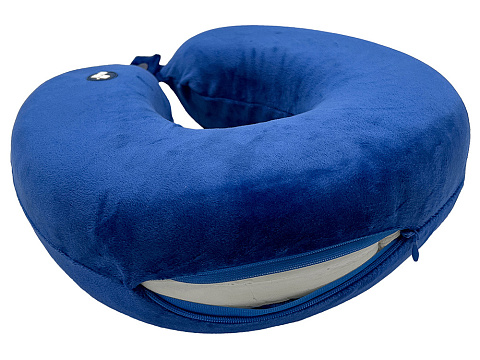 Подушка для путешествий с эффектом памяти Мемо Drowsy Royal Blue - рис 5.