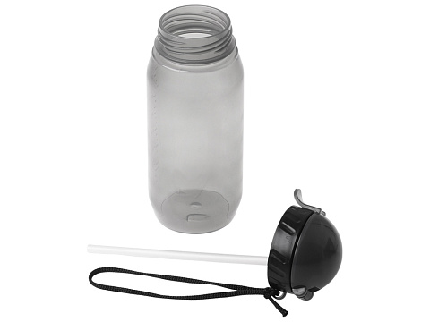Бутылка для воды с трубочкой Little, 400 мл, серый - рис 5.