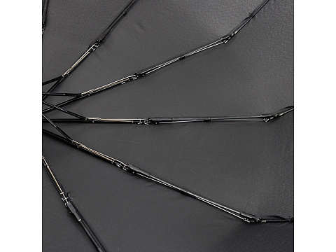 Зонт складной мужской TORBER, автомат, 3 сложения, черный, каркас сталь/файбергласс, эпонж, пластиковая ручка, диаметр 103 см - рис 5.