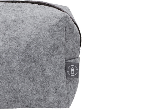 Органайзер для электроники и проводов Felt из RPET-фетра с ручкой, серый с черным - рис 8.