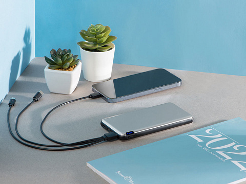 Внешний аккумулятор Forge v.2, металл, 10000mah, серебристый - рис 10.