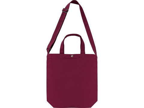 Сумка Helfer из хлопка на кнопке с регулирующейся лямкой, бордовый - рис 5.