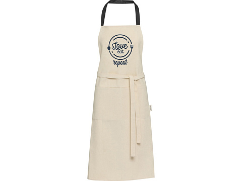 Nia фартук из переработанного хлопка плотностью 200 г/м² - сплошной черный - рис 5.