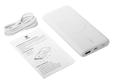 Внешний беспроводной аккумулятор c QC/PD Reload, 10000 mAh, белый (Р) - рис 6.