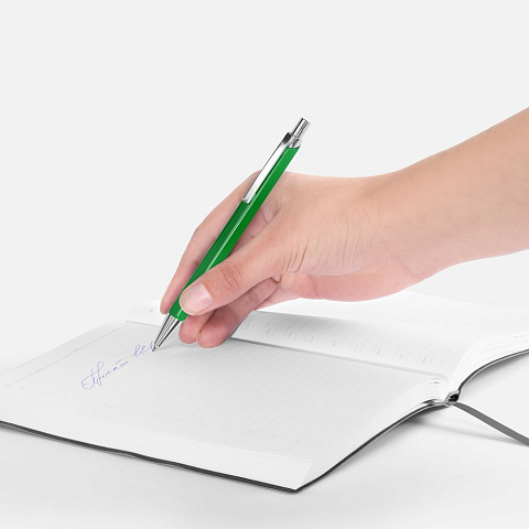 Ручка шариковая Alumno, зеленая - рис 5.