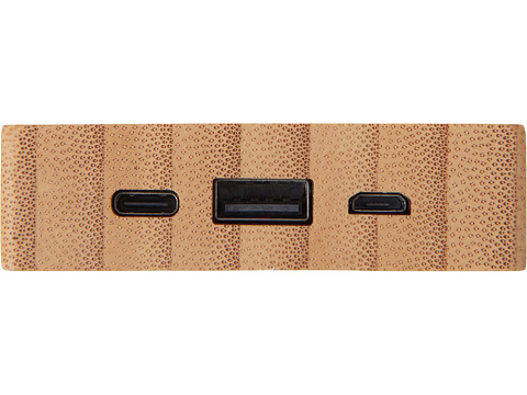 Внешний аккумулятор с подсветкой лого и солнечной панелью Reedia S1, 10000 mAh, бамбук, черный - рис 6.