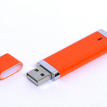 USB-флешка промо на 32 Гб прямоугольной классической формы, оранжевый