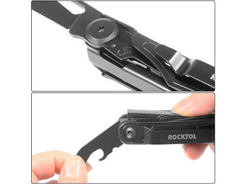 Нож-мультитул Rocktol 12 в 1, кожаный чехол, черный - рис 6.