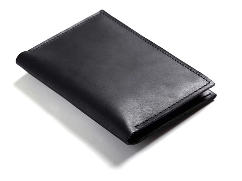 Подарочный набор Long River: обложка для паспорта (без лого Long River), галстук (темно-синий), черная коробка - рис 4.