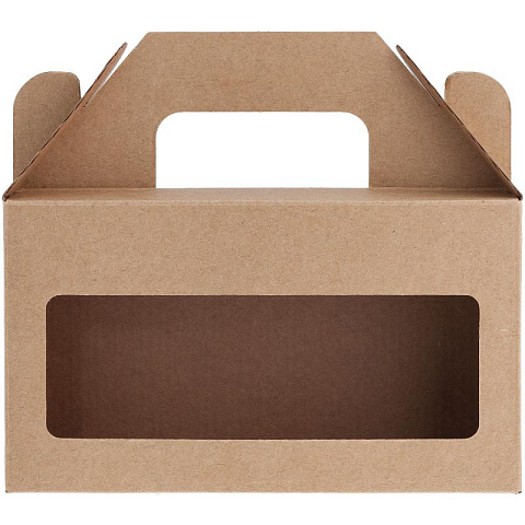 Коробка с ручкой и окошком "Крафт" (18х16 см) - рис 2.