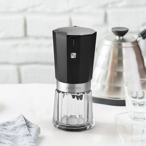 Портативная кофемолка Electric Coffee Grinder, черная с серебристым - рис 9.