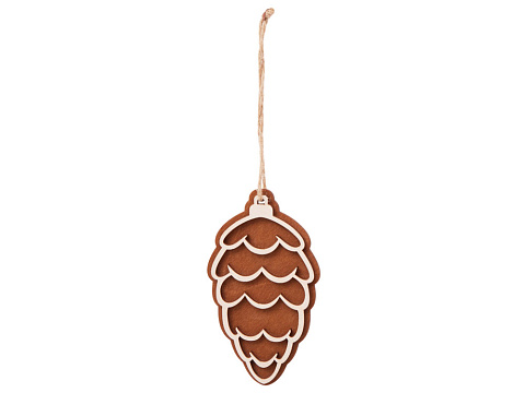 Подвеска шишка с цветной подложкой, коричневая подложка - рис 3.